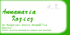 annamaria kozicz business card